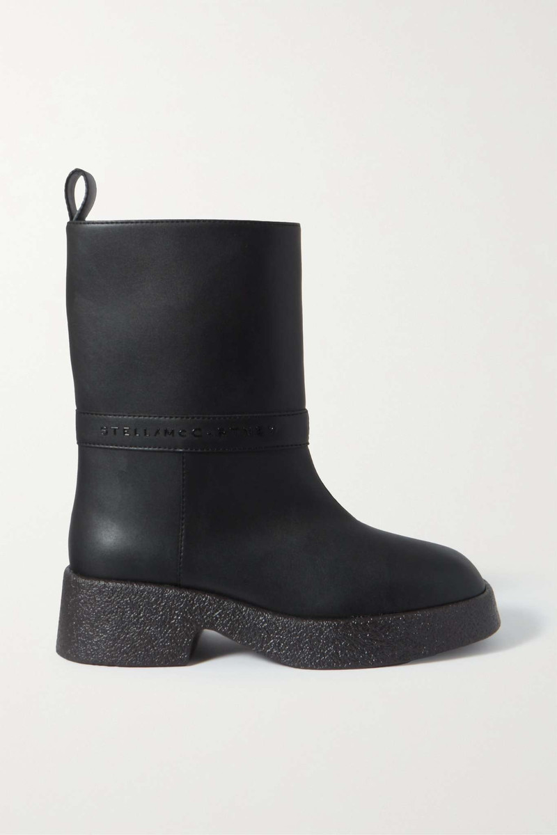 Skyla logo-embellished vegetarian leather ankle boots - 1