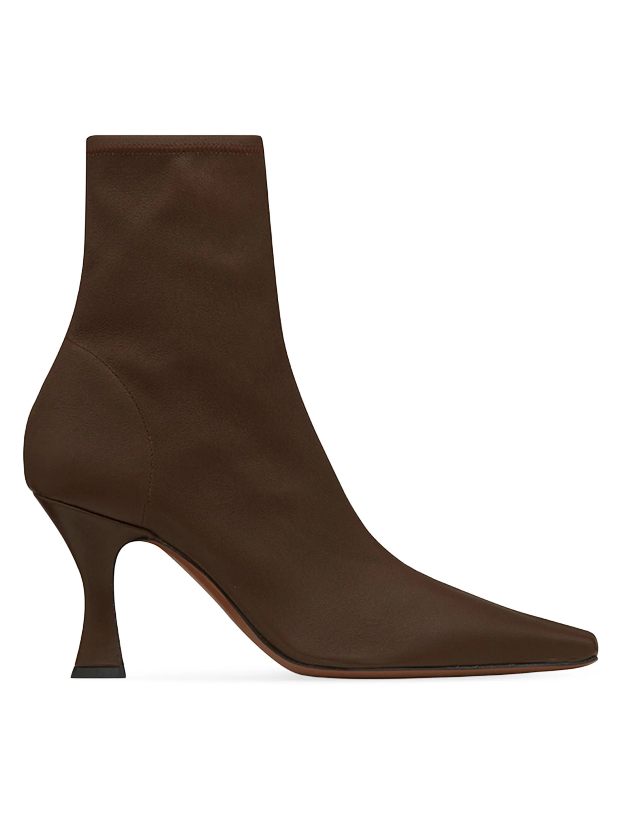 Women's Ran 80MM Stretch-Leather Ankle Boots - Dark Chocolate - 1