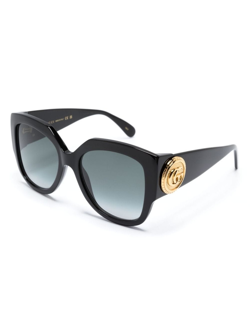 GUCCI logo-plaque round-frame sunglasses outlook
