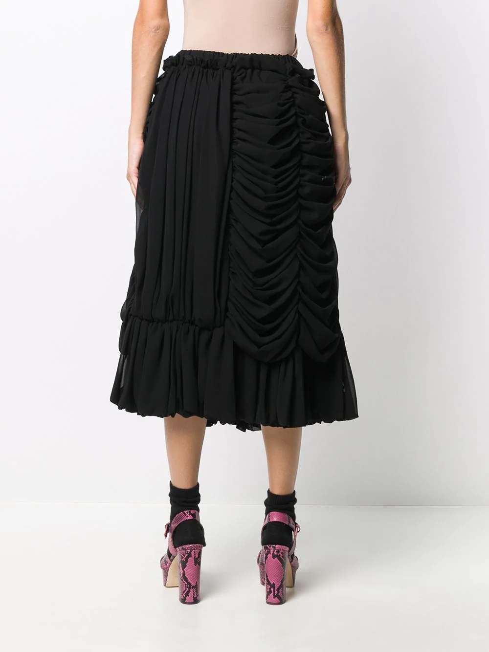 ruched ruffled detail skirt - 4