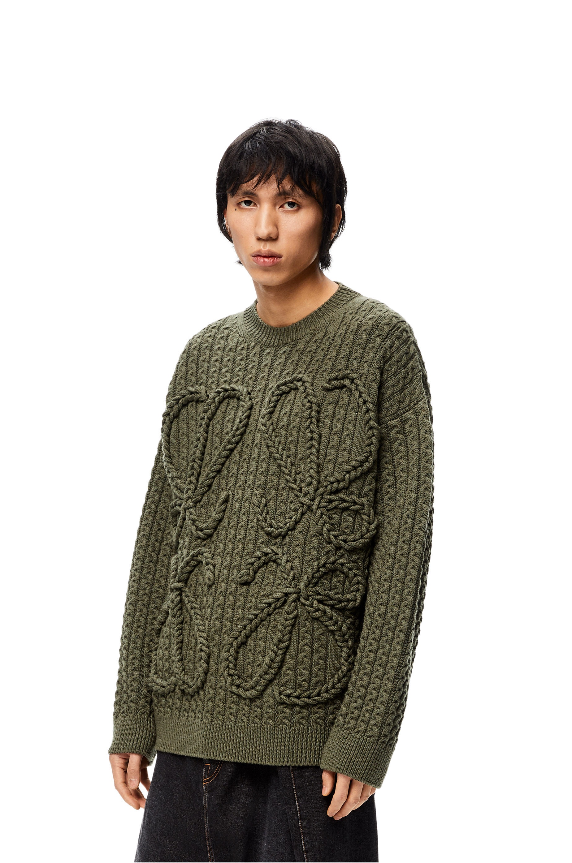 Cable Anagram sweater in wool - 3