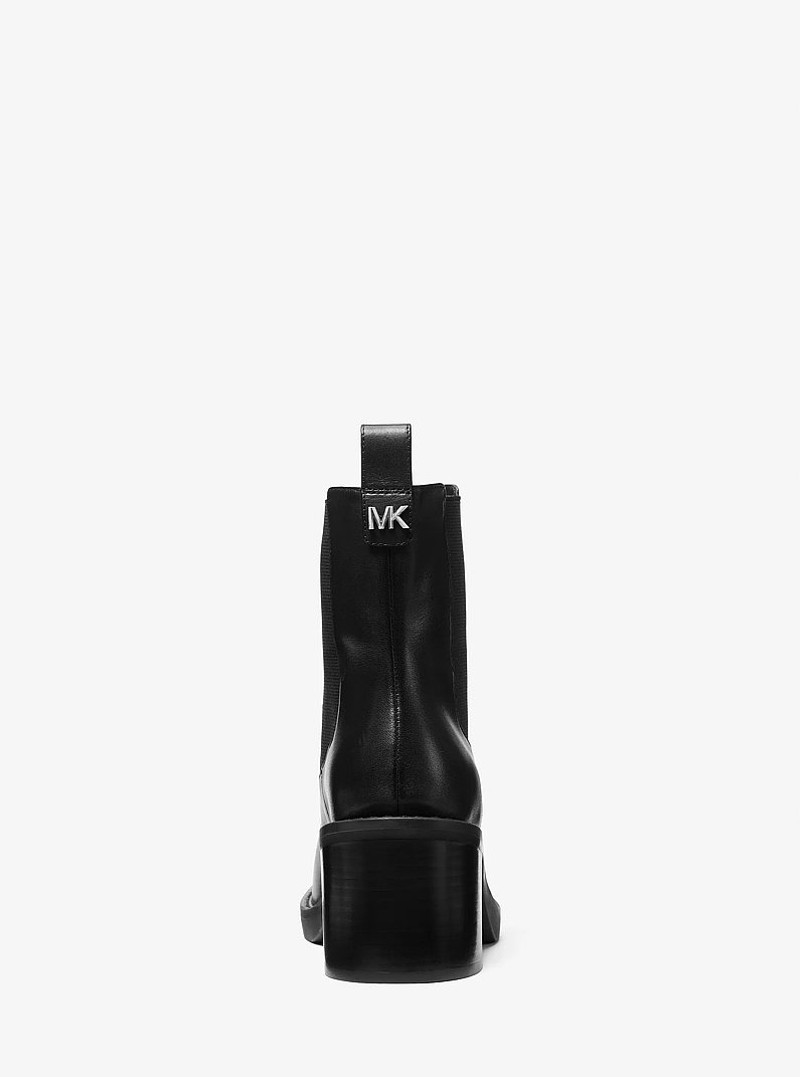 Houston Leather Block Heel Ankle Boot 3