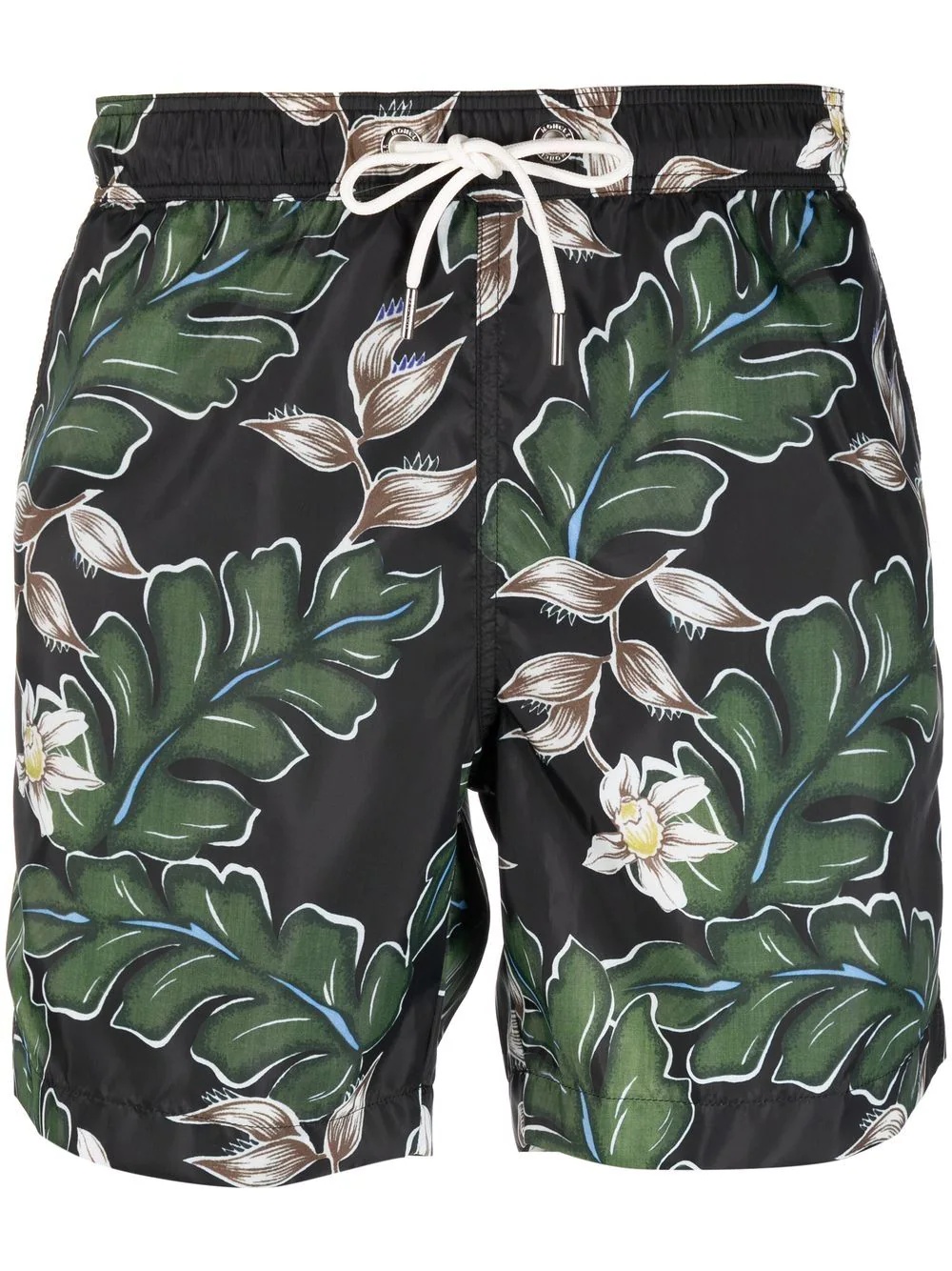 leaf-print swim shorts - 1