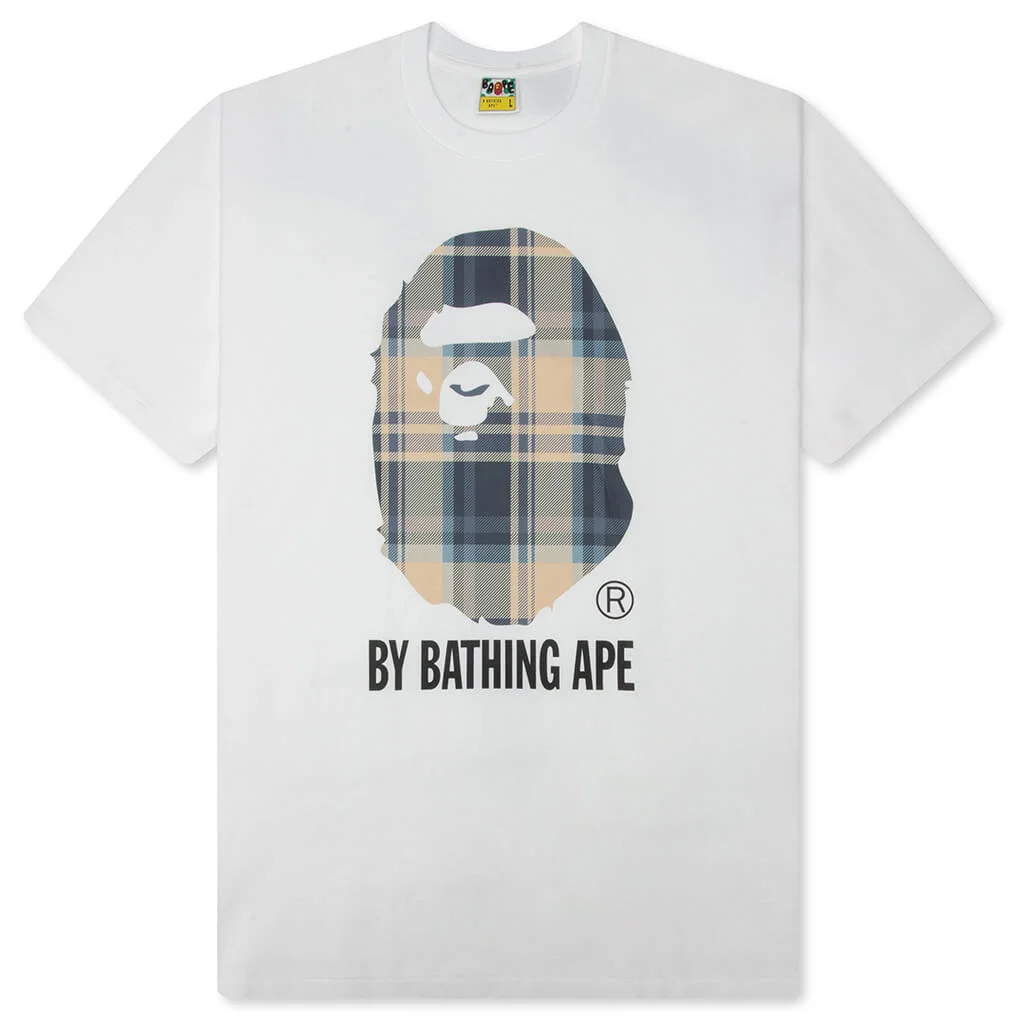 BAPE CHECK BY BATHING APE TEE - WHITE/BLUE - 1