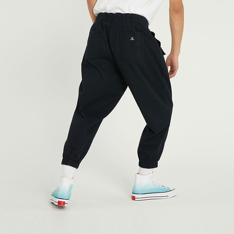 Men's Converse Solid Color Woven Bundle Feet Lacing Black Casual Pants/Trousers 10024161-A02 - 5
