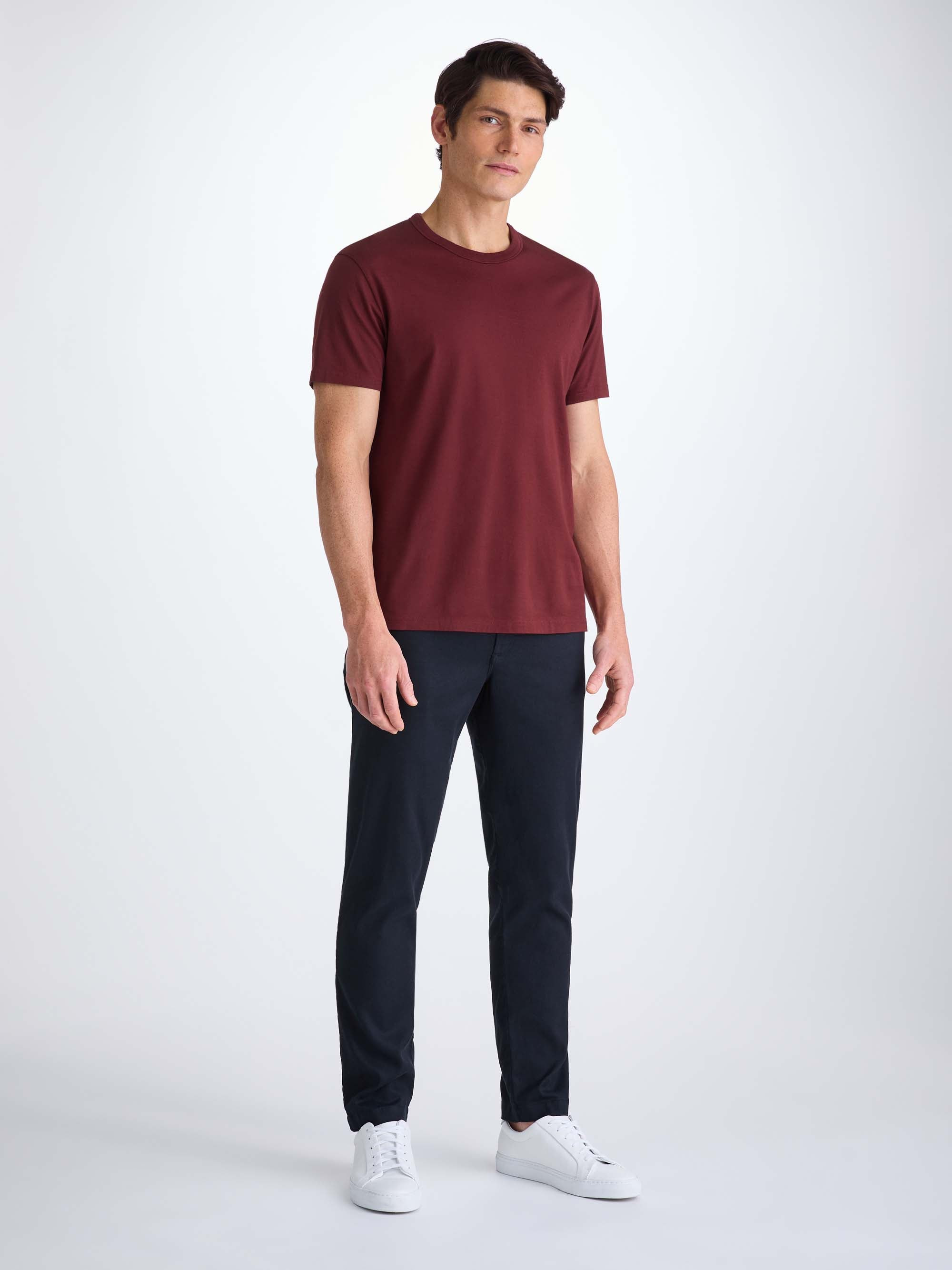 Men's T-Shirt Barny Pima Cotton Burgundy - 3