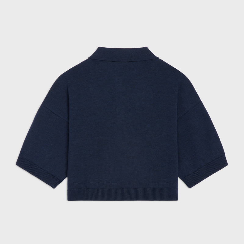 CELINE triomphe cropped polo in wool outlook