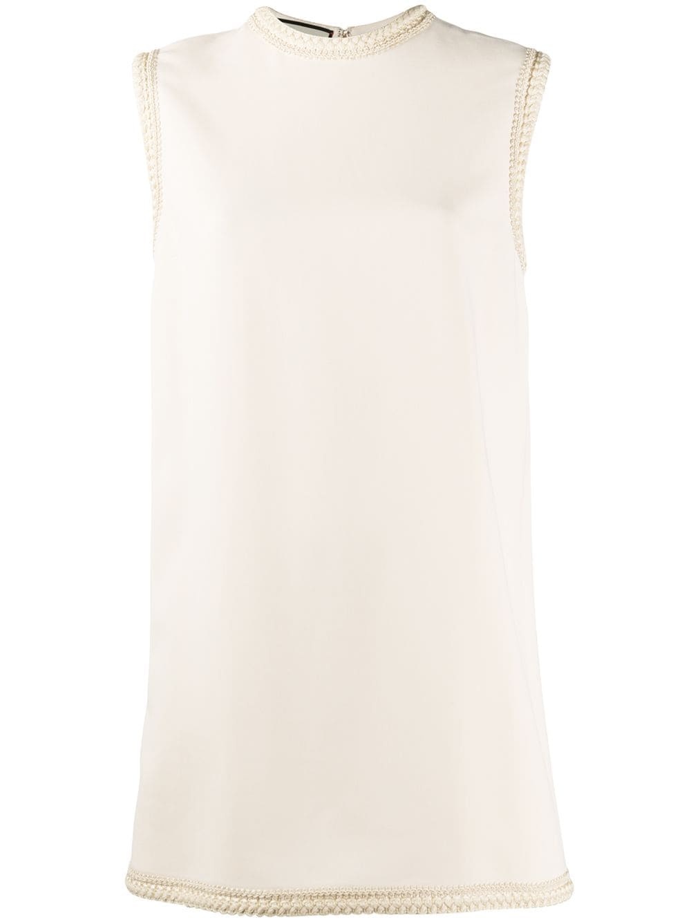 embroidered trim sleeveless mini dress - 1