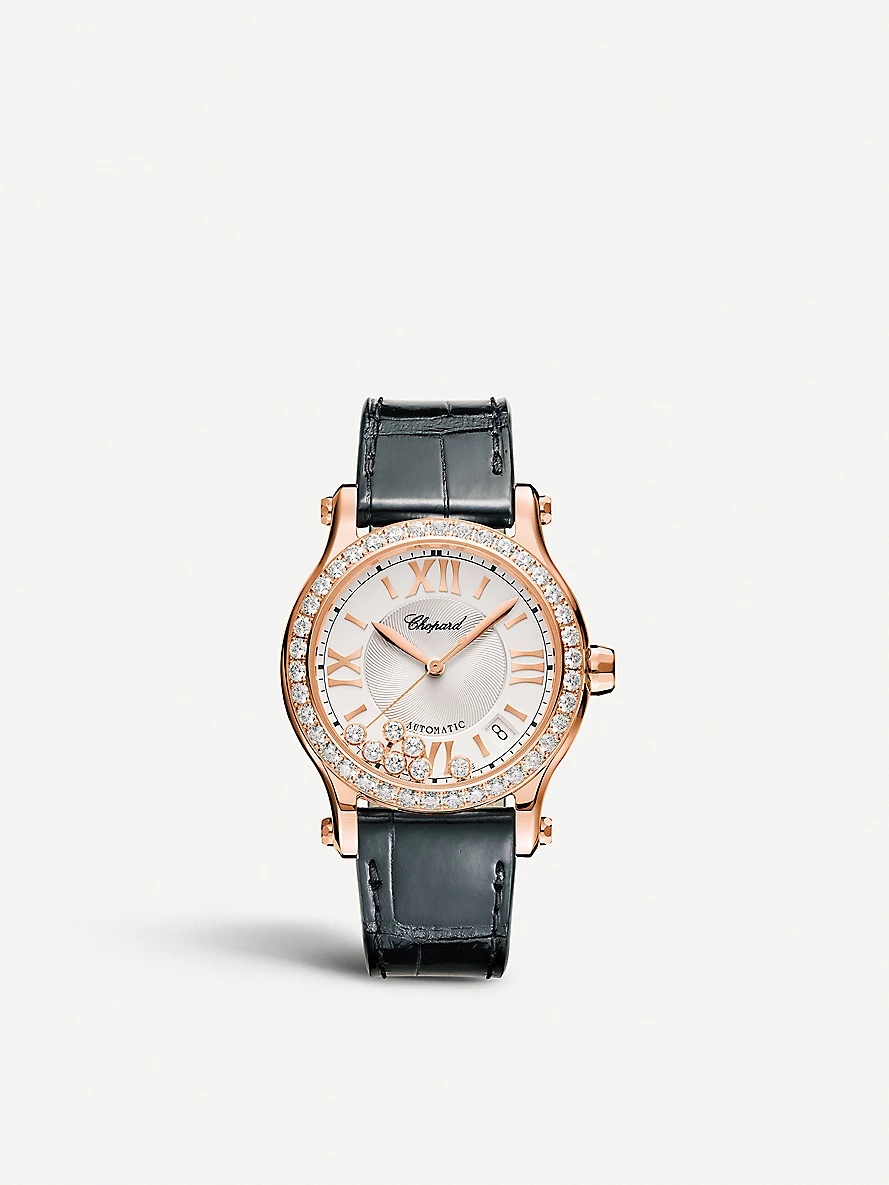 274808-5003 Happy Sport 18ct rose-gold and diamond watch - 1