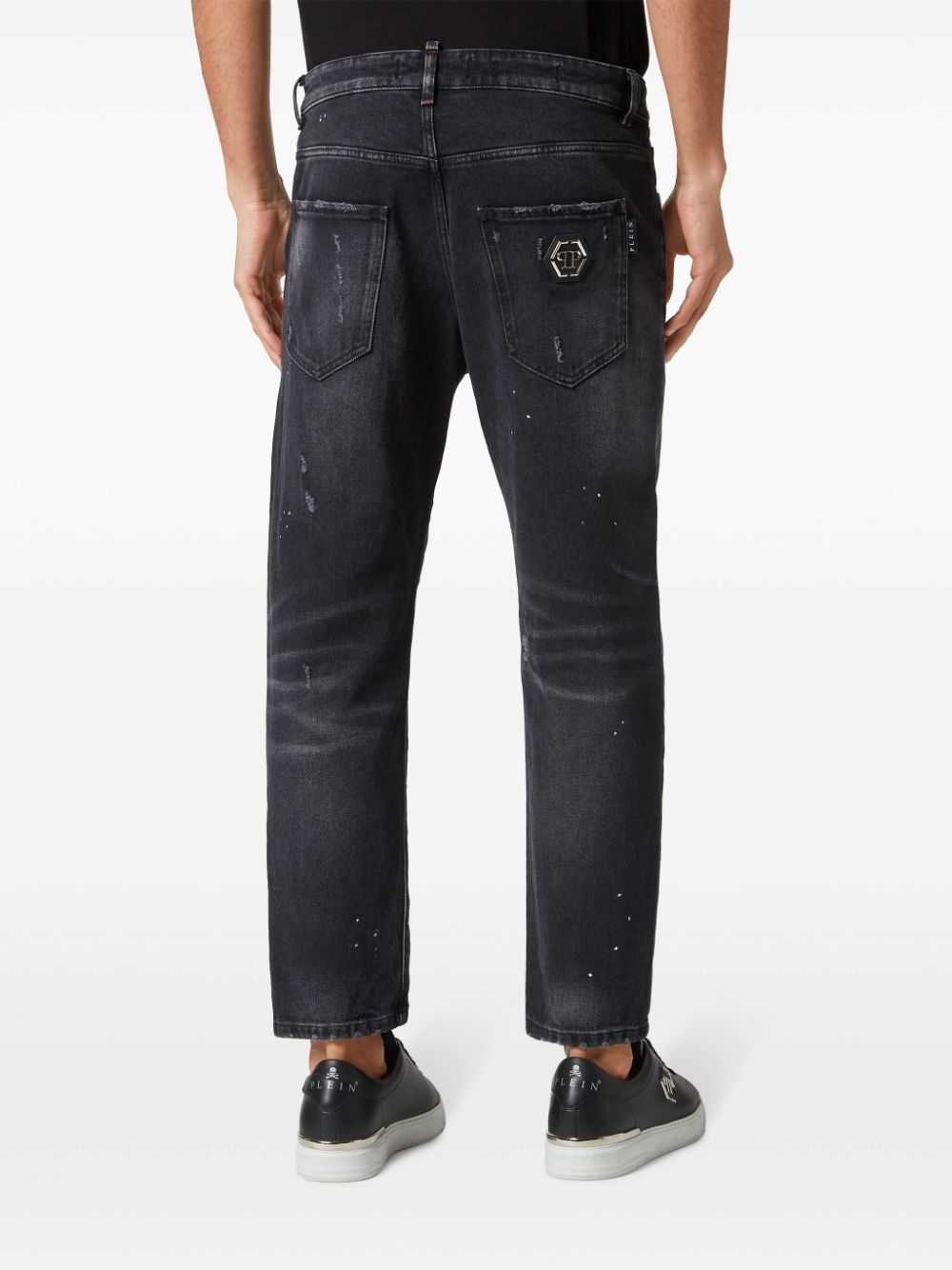 paint-splatter skinny-cut jeans - 7