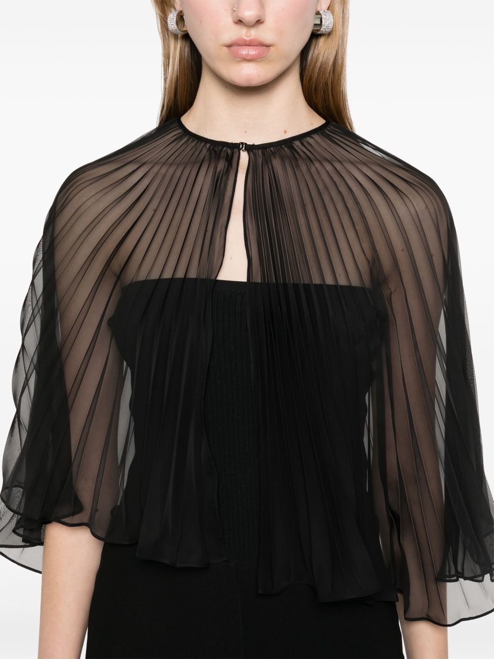 georgette pleated cape - 5
