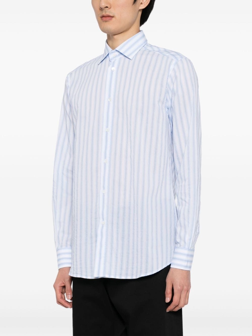 striped poplin shirt - 3