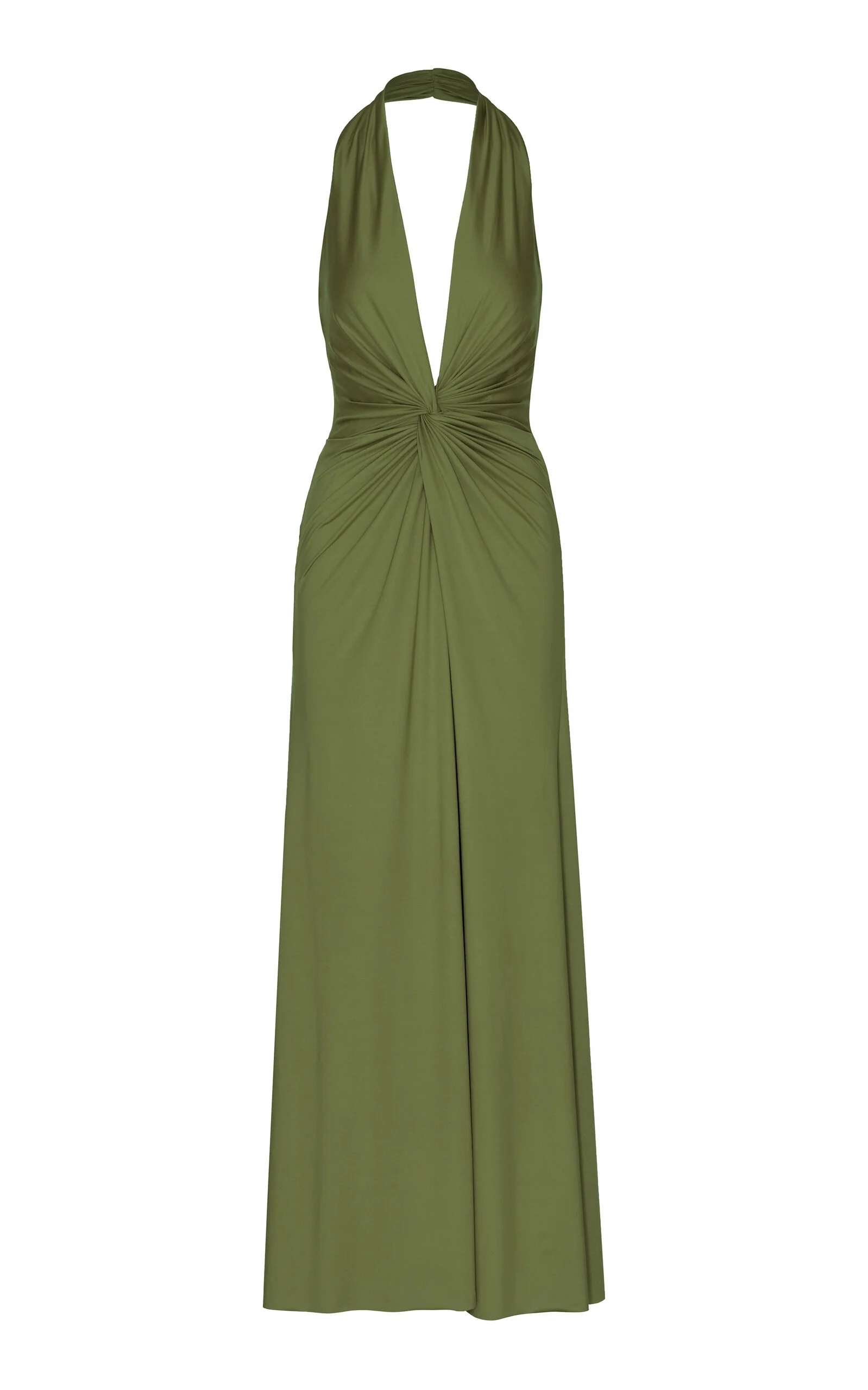 Mendra Gathered Jersey Maxi Dress green - 1