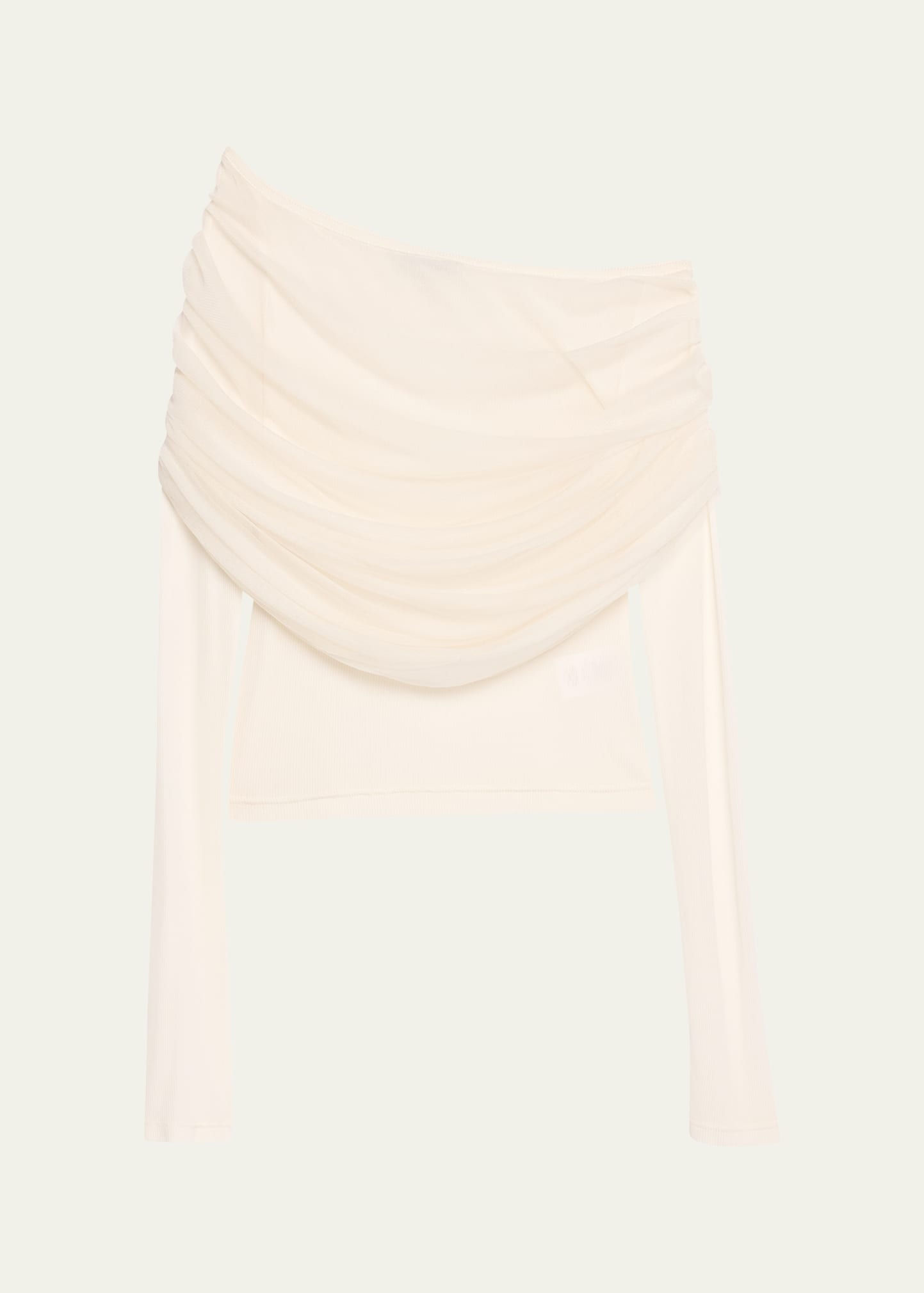 Sonora Veiled Off-Shoulder Tulle Top - 1
