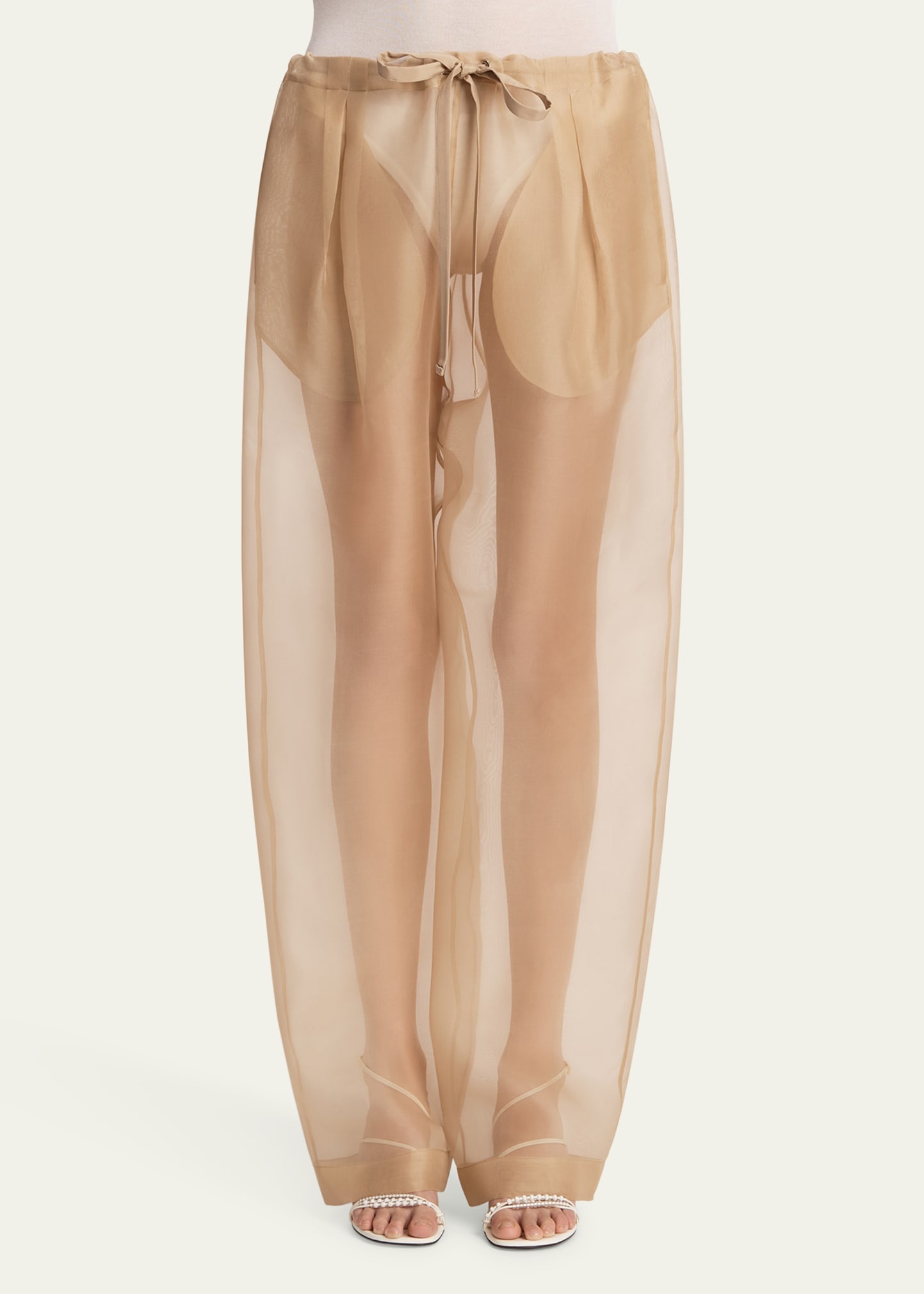 Trenton Drawstring Sheer Pants - 4