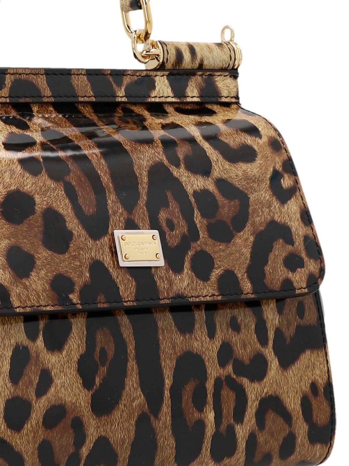 Sicily Mini Bag In Leopard-Print Terrycloth by Dolce & Gabbana