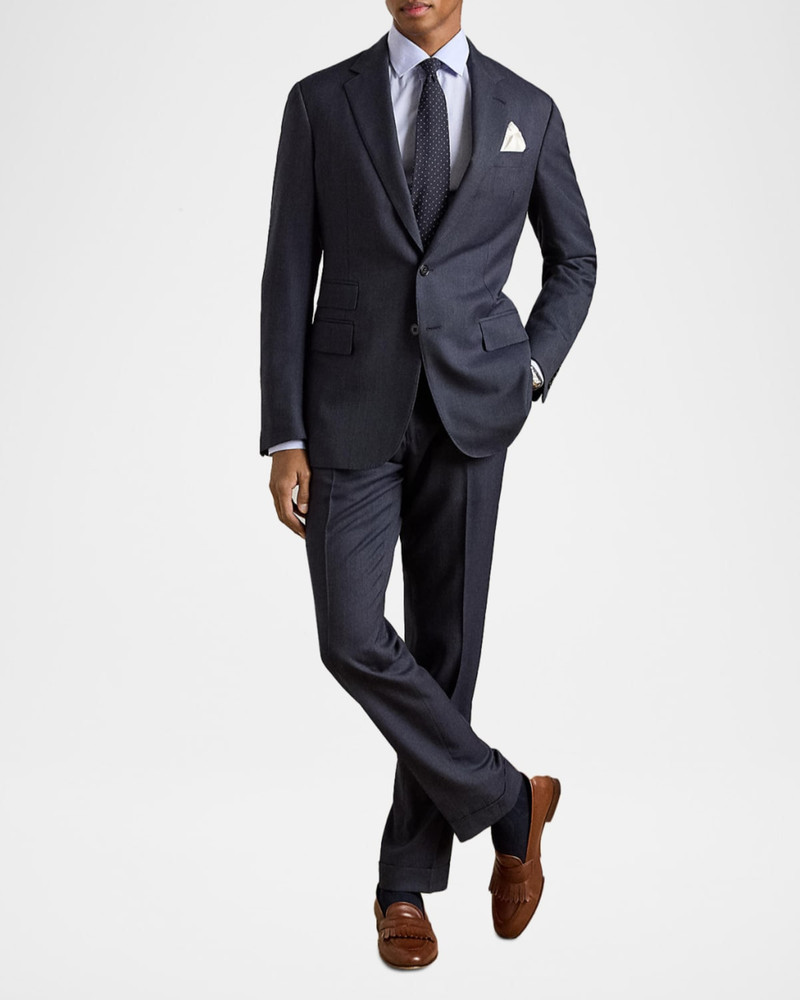 Ralph Lauren Men's Kent Wool and Cashmere Pin-Dot Suit outlook