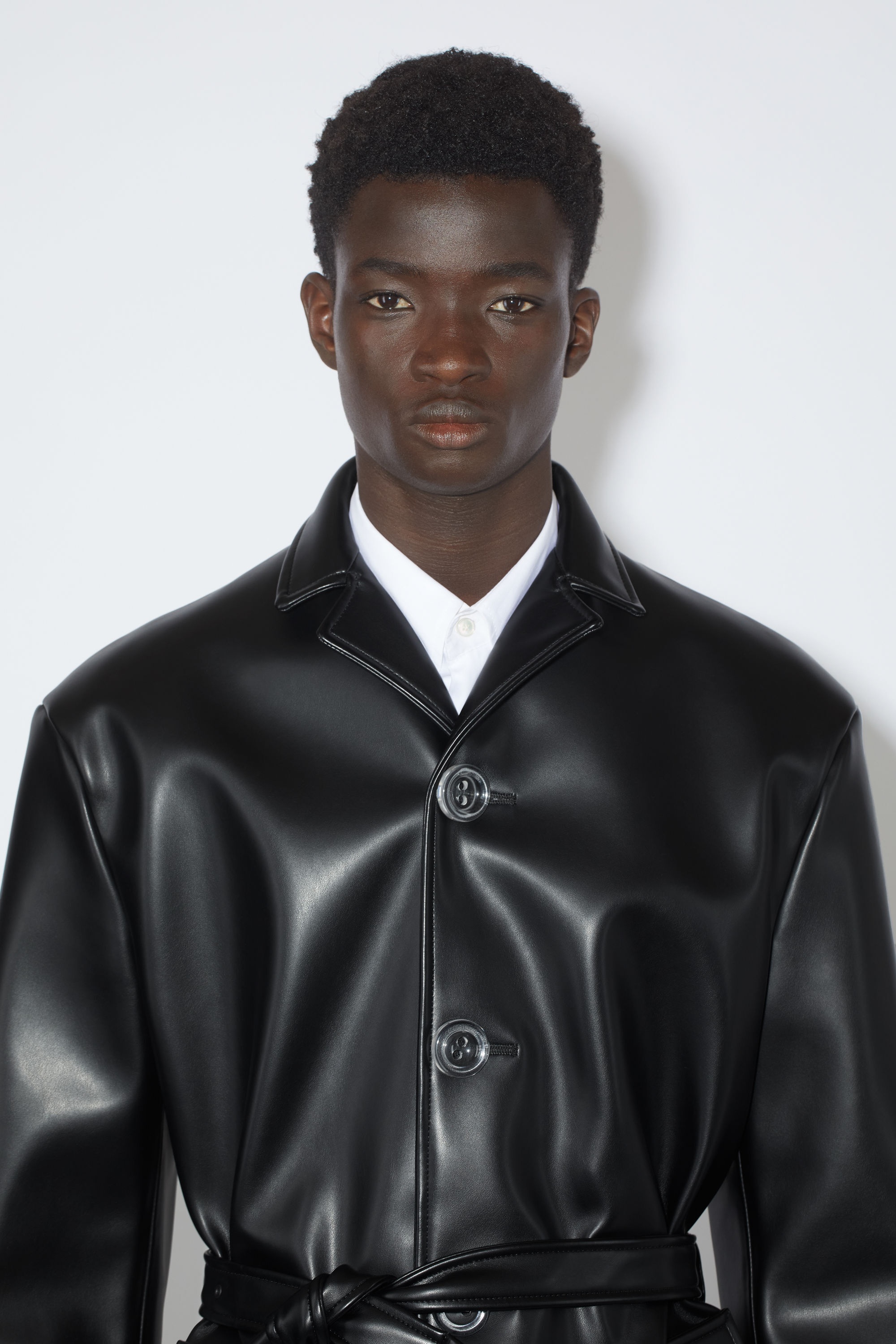 Belted coat - Black - 5