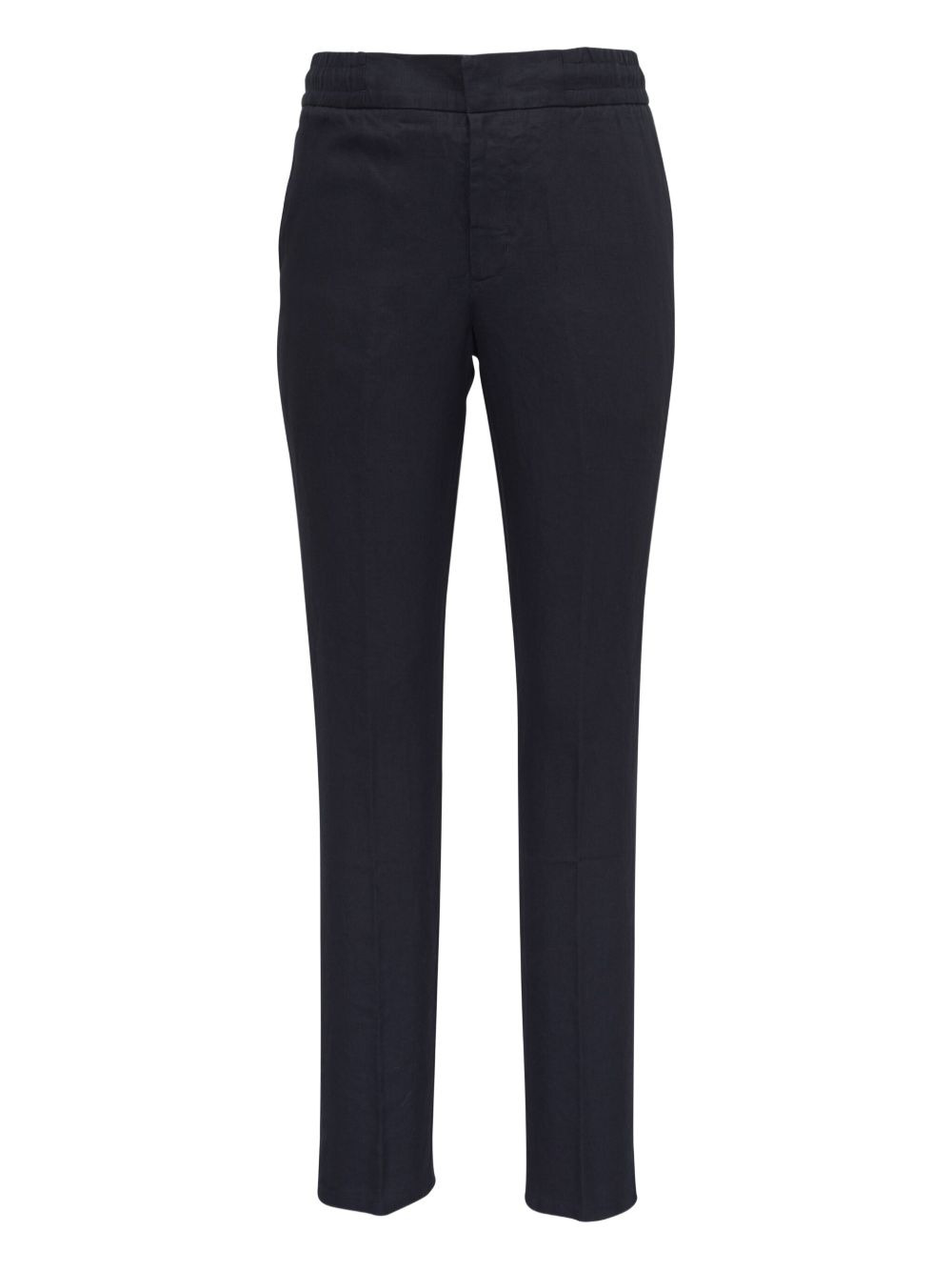 linen straight-leg trousers - 1