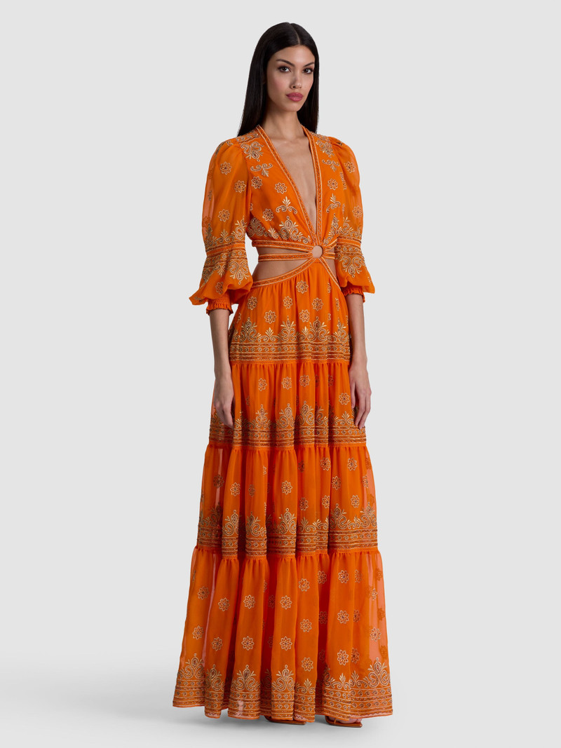 PATRICA EMBELLISHED RUFFLE MAXI DRESS 5