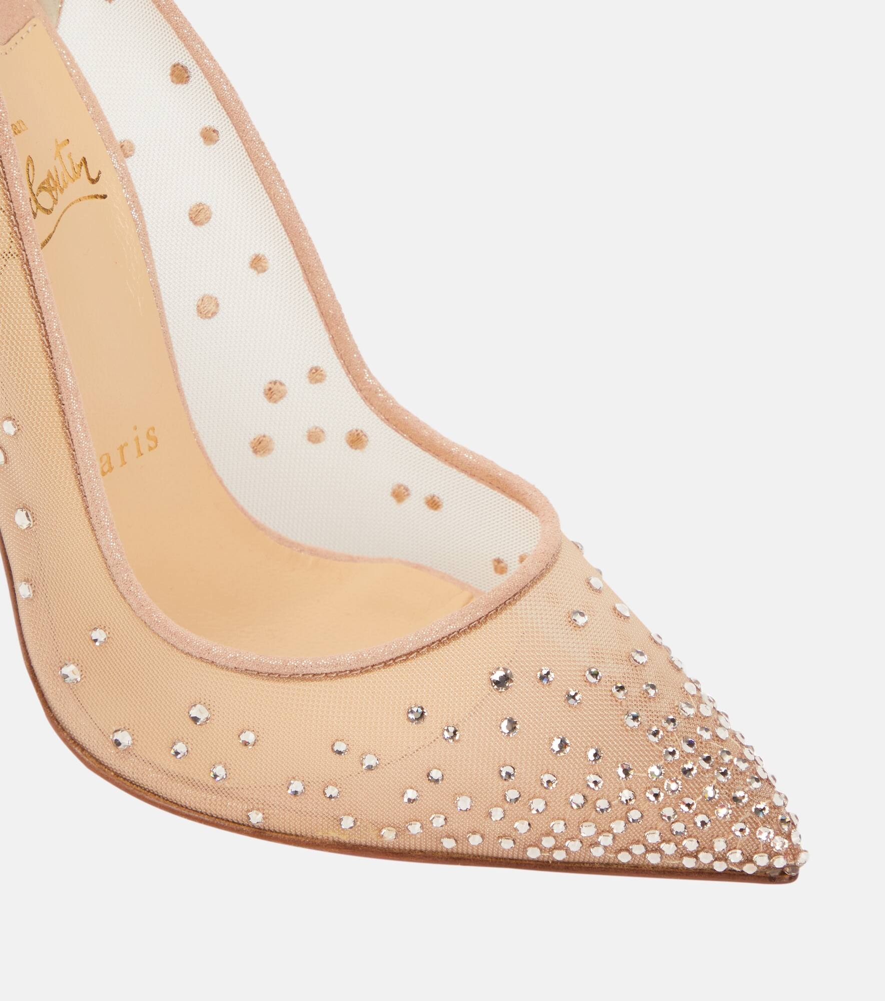 Follies Strass embellished mesh pumps - 5