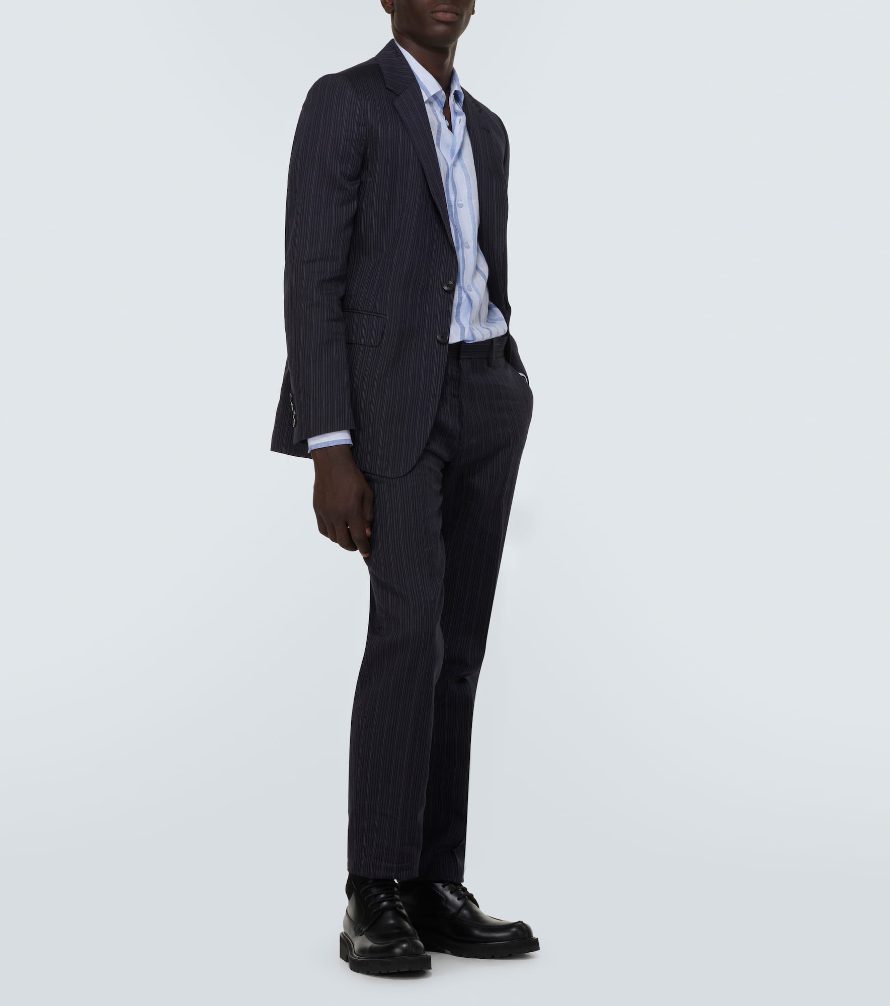 Pinstripe cotton-blend suit - 2