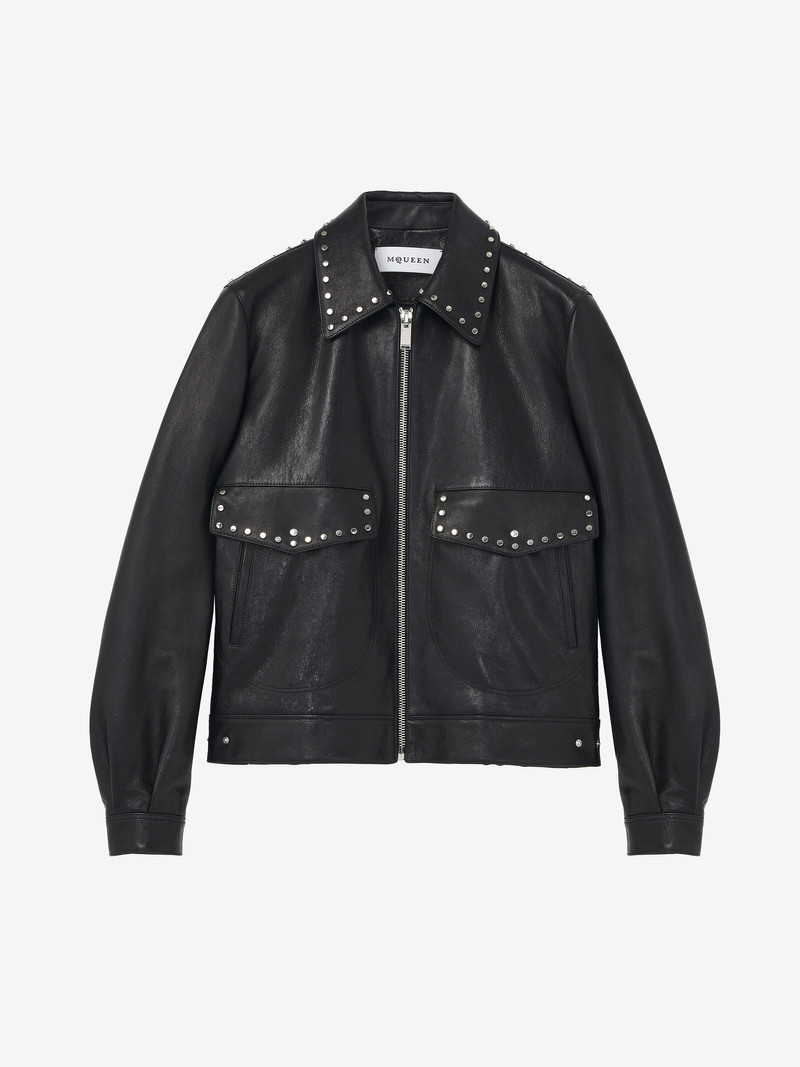 Studded Leather Aviator Jacket 1