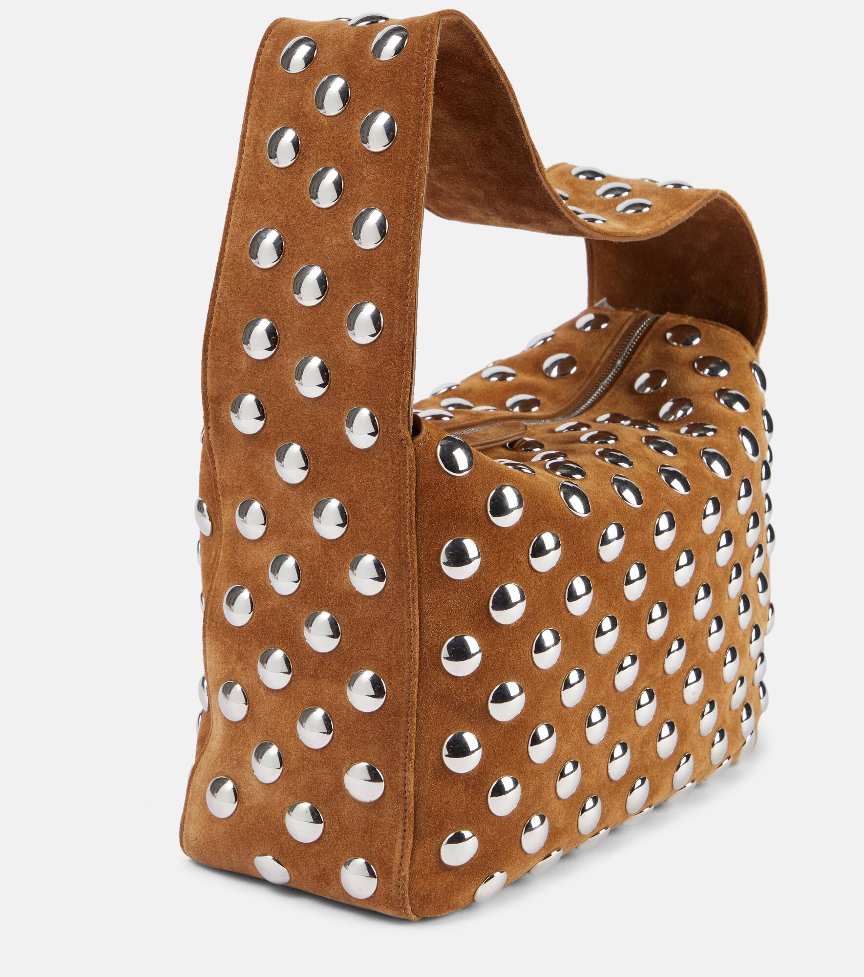Elena studded suede shoulder bag - 6