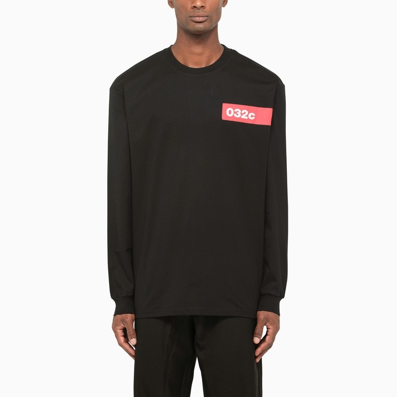 Black cotton crew neck sweatshirt - 1