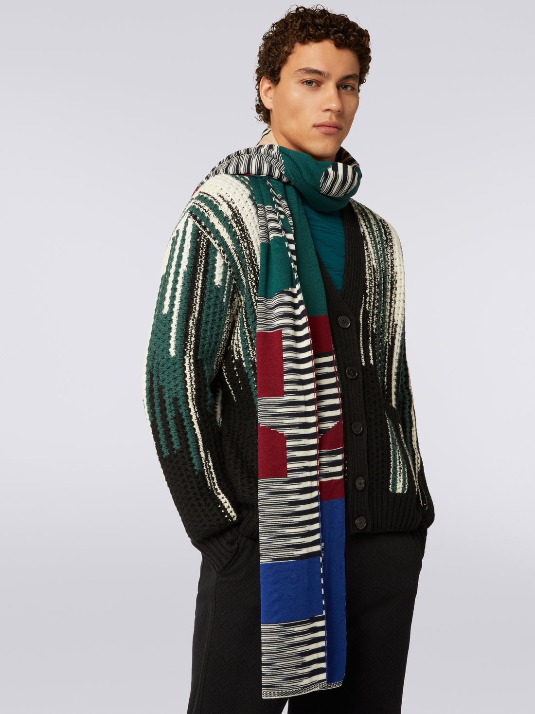 Wool scarf with logo lettering - 3