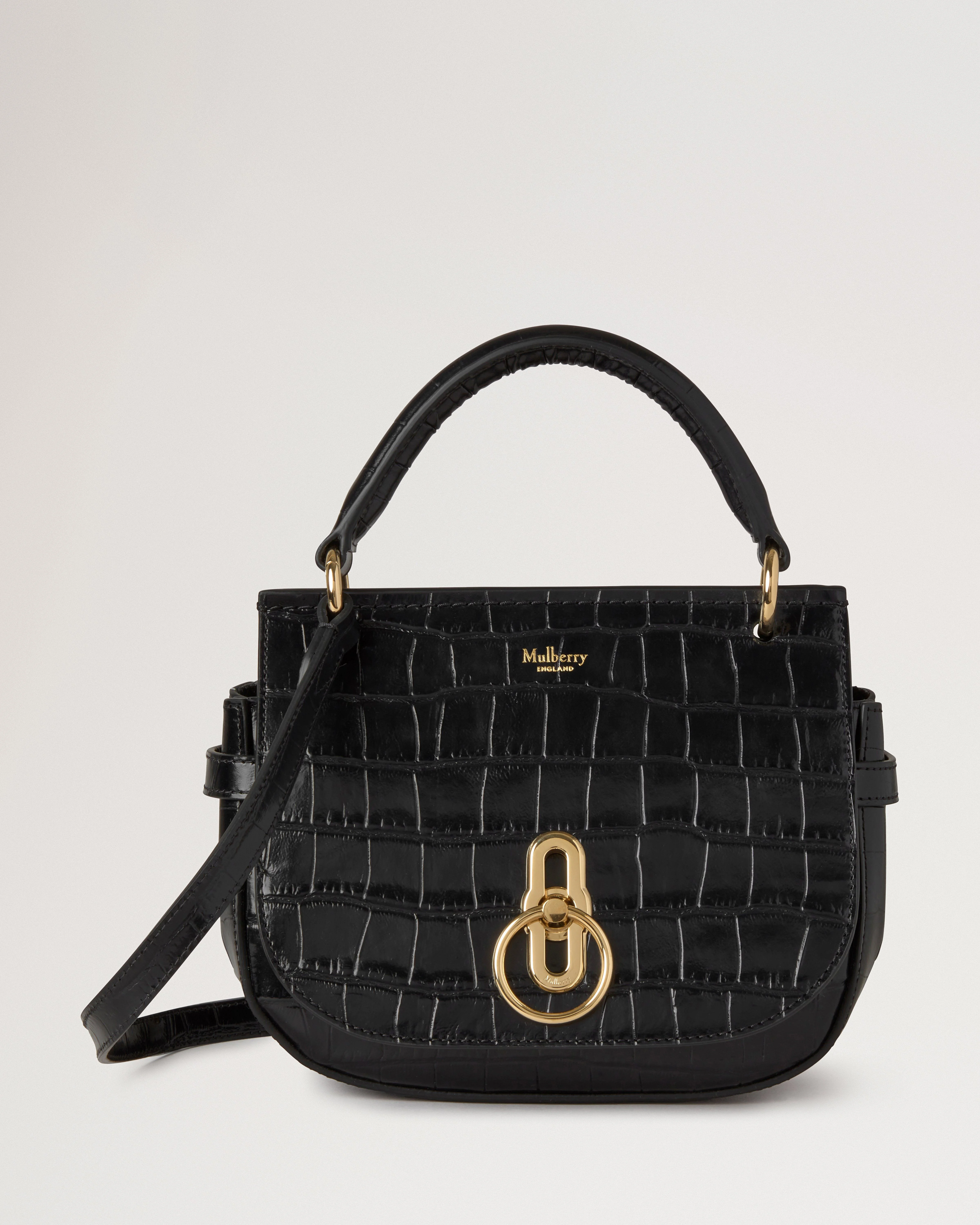 Small Amberley Satchel Top Handle
Black Shiny Small Croc - 1