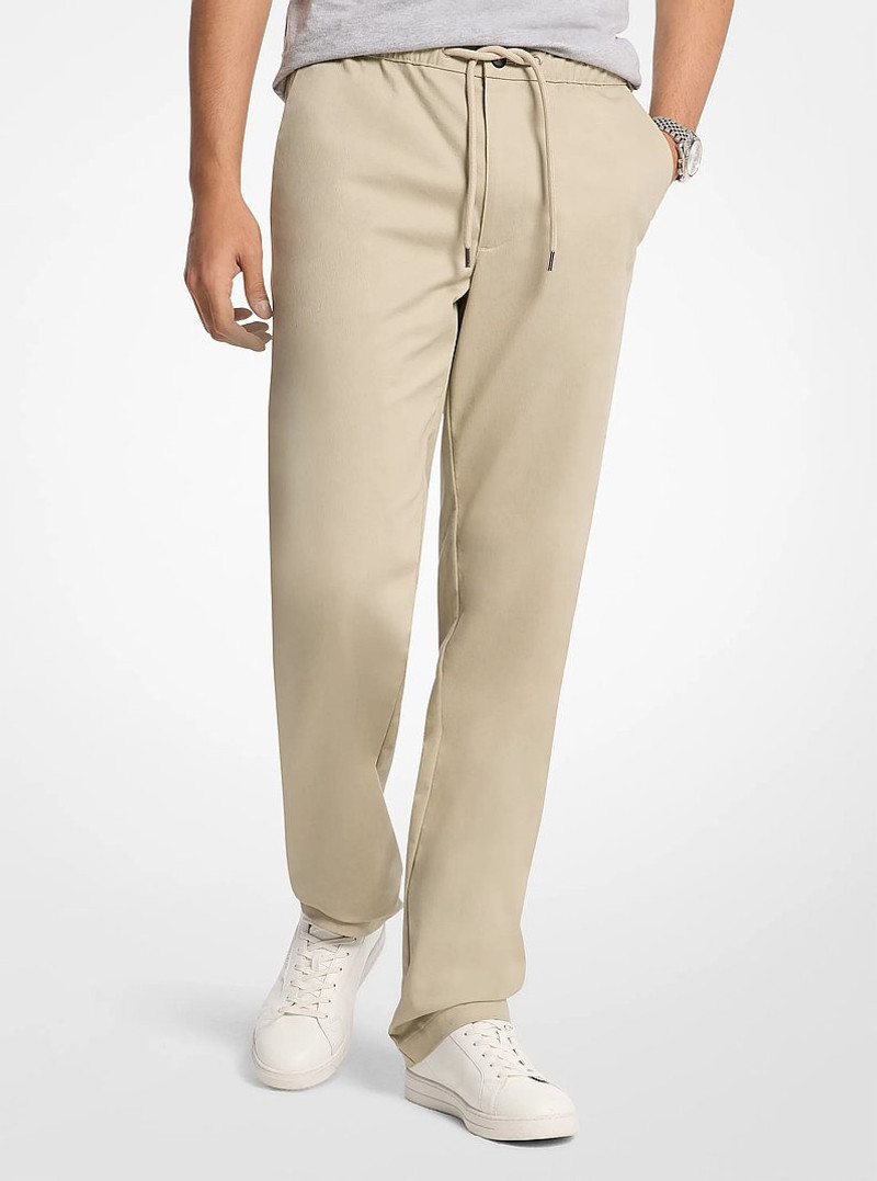 Stretch Cotton Drawstring Trousers 1