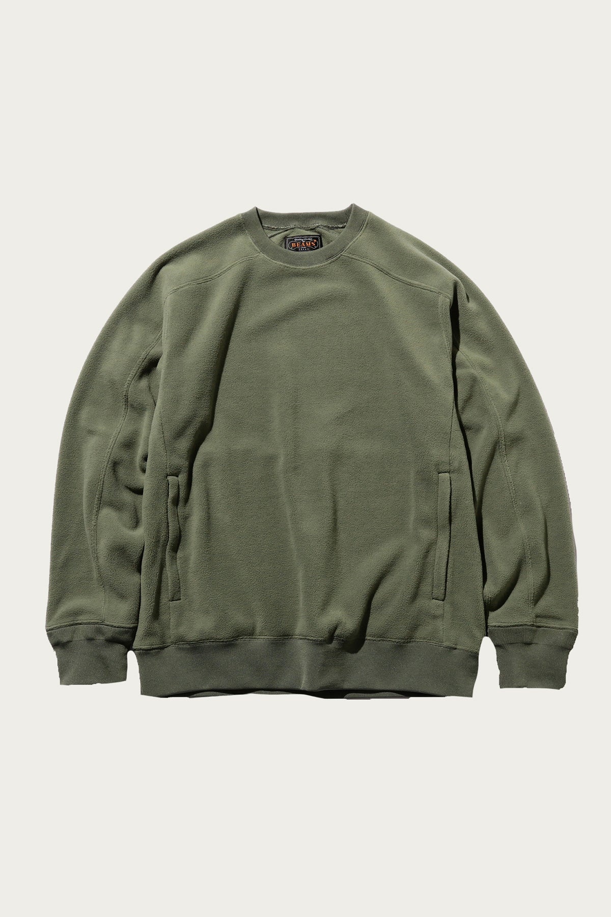 BEAMS PLUS - MIL Crew Fleece in Olive – gravitypope