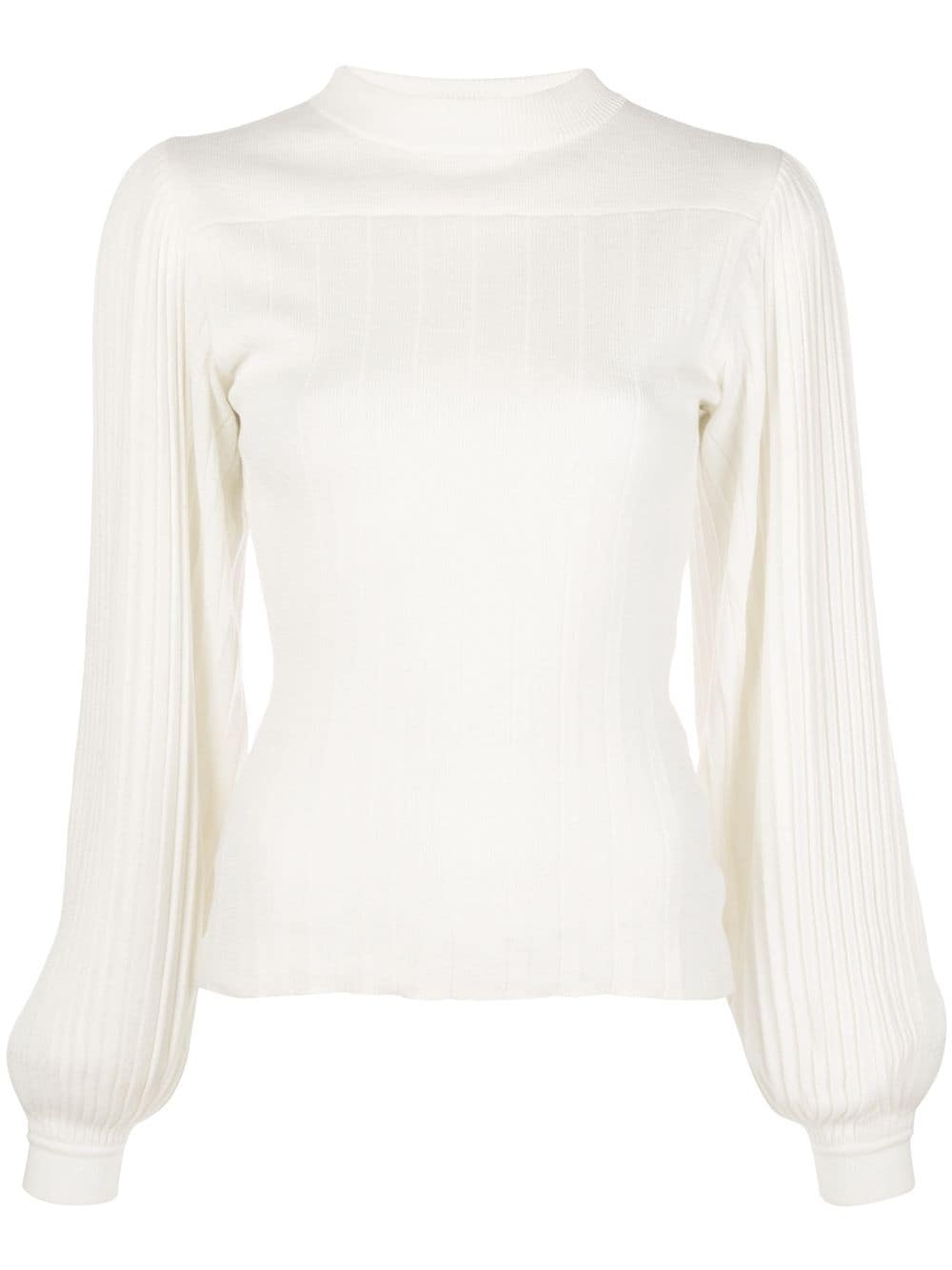 knife pleated knit top - 1