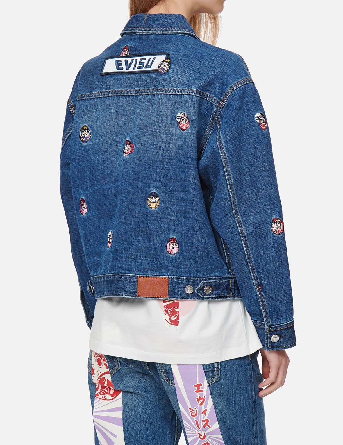 ALLOVER DARUMA EMBROIDERED DENIM JACKET - 4
