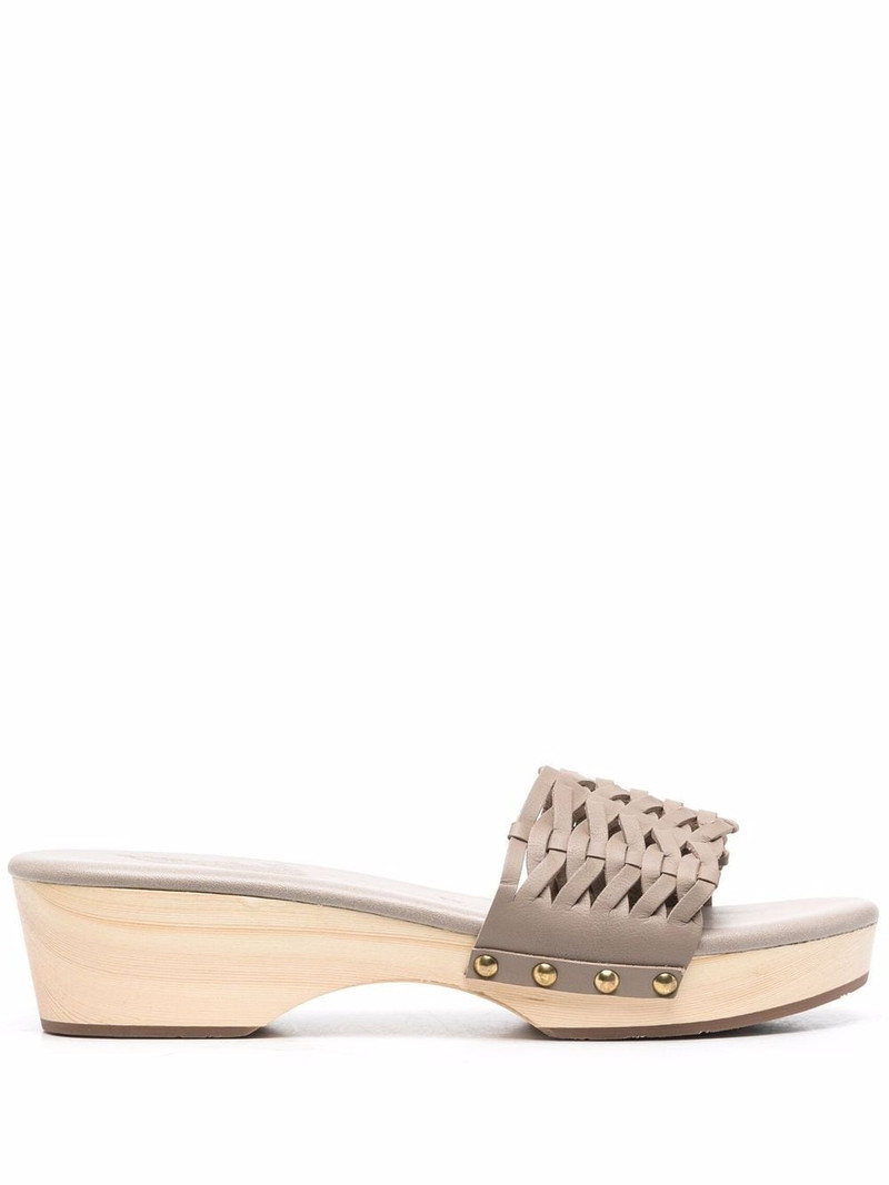 interwoven-detail leather clogs 1