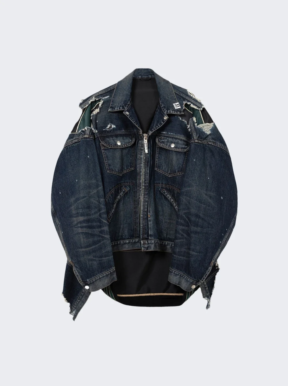 Double Layered Denim Jacket Indigo - 1