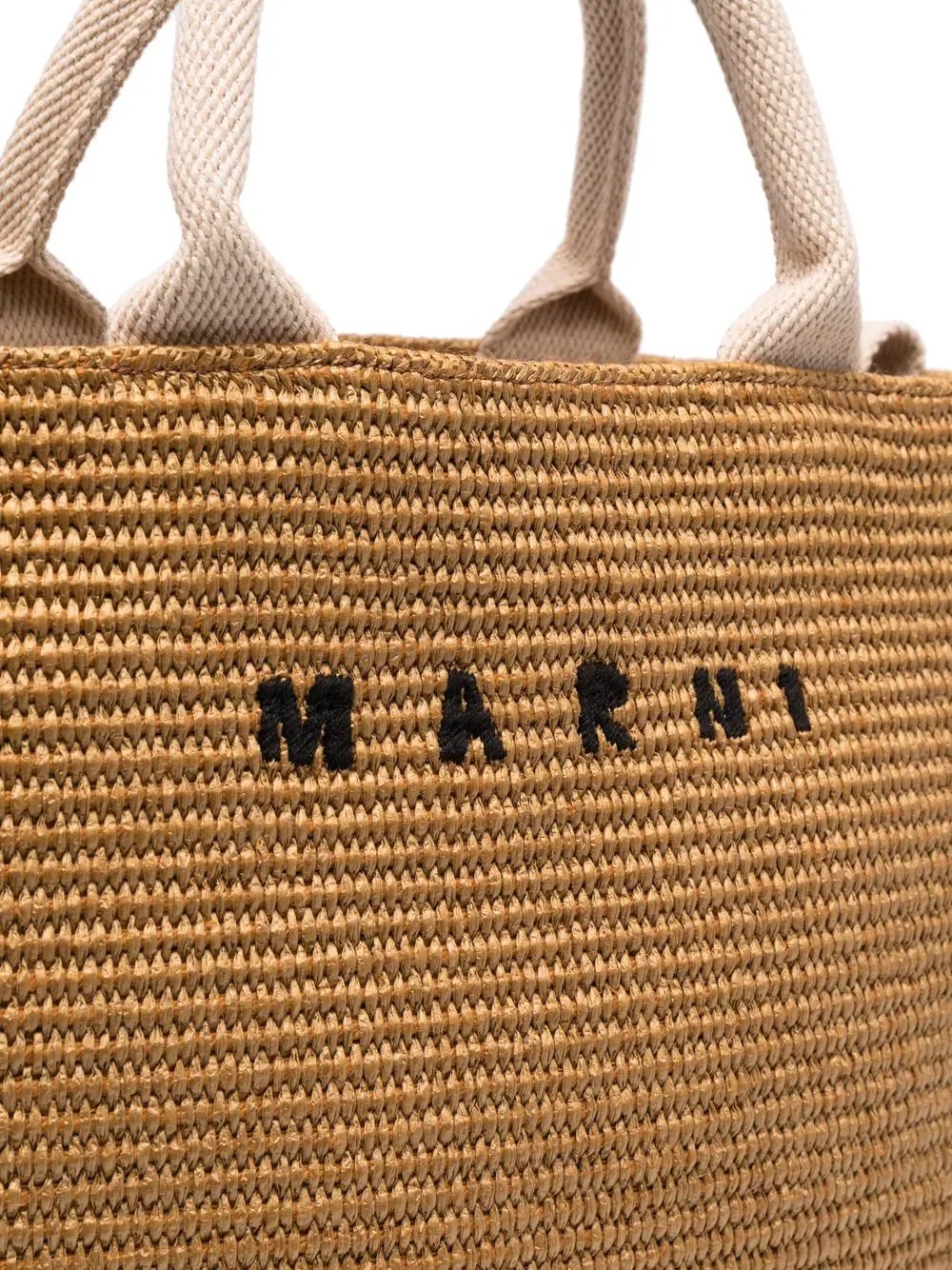 logo-lettering raffia tote bag - 4