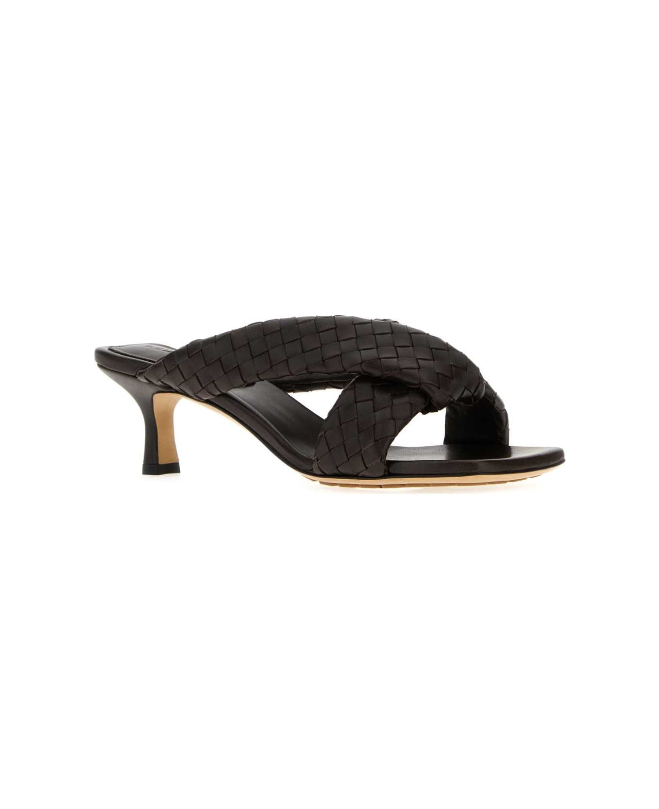 Dark Brown Leather Riva Mules - 2