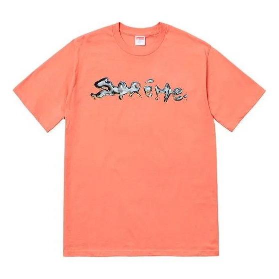 Supreme FW18 Liquid Tee Terra Cotta Logo Tee SUP-FW18-015 - 1