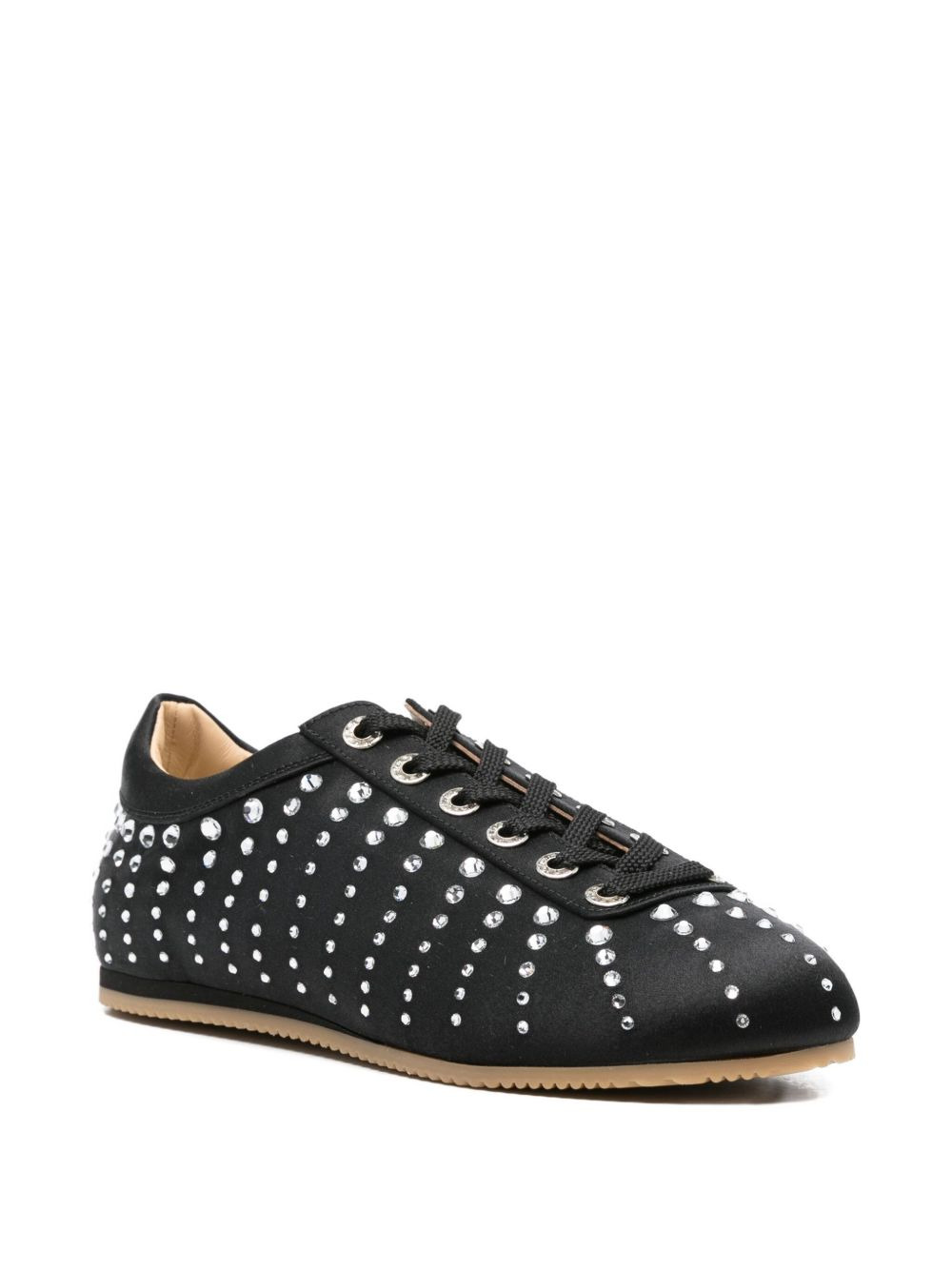 crystal-embellished lace-up sneakers - 2