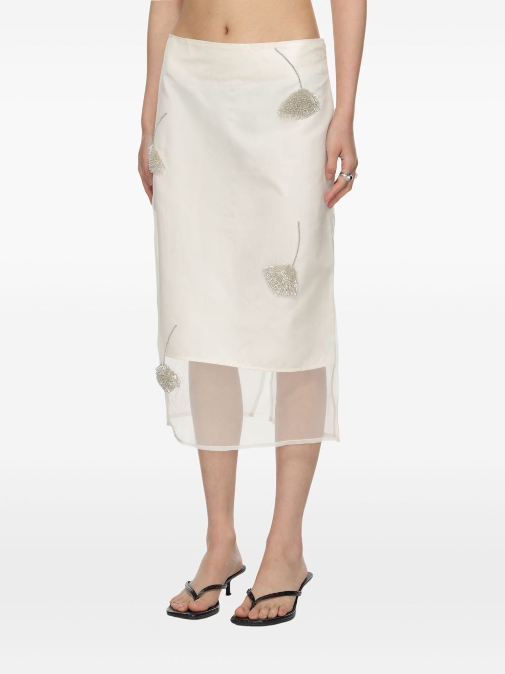 bead-embellished skirt - 4