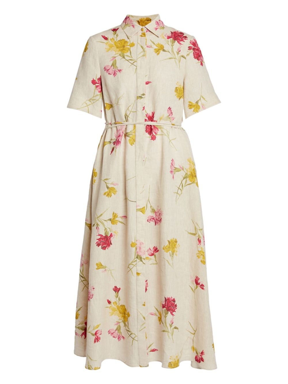 floral-print shirt dress - 1