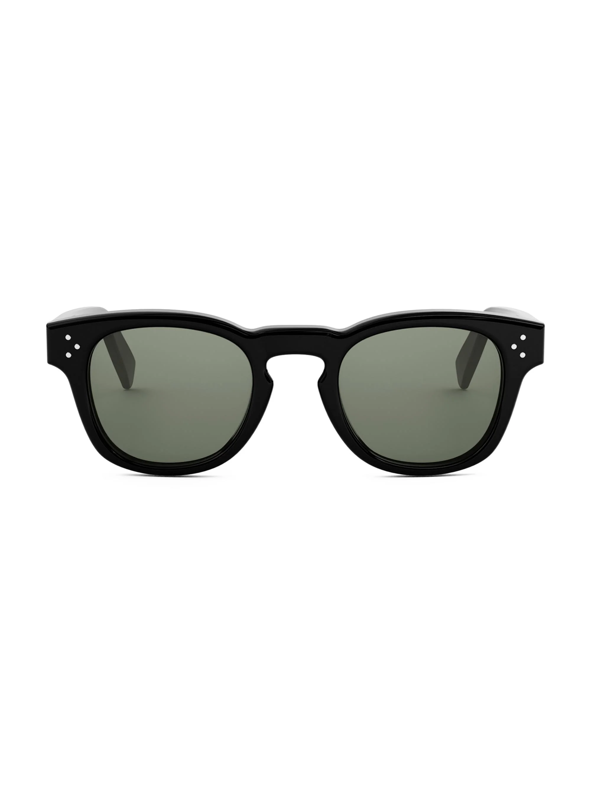 Men's 49MM Square Sunglasses - Shiny Black Green - 1