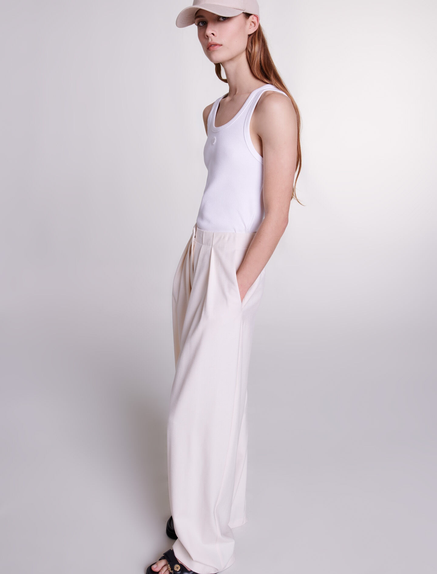 Wide-leg suit trousers - 6