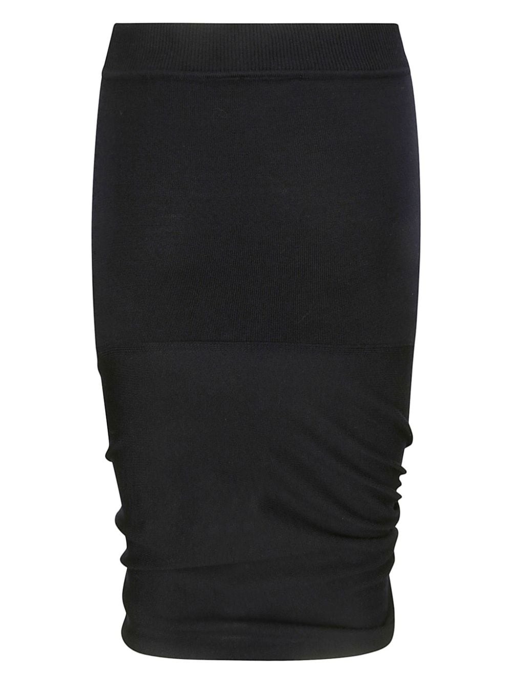 logo-patch wool midi skirt - 2