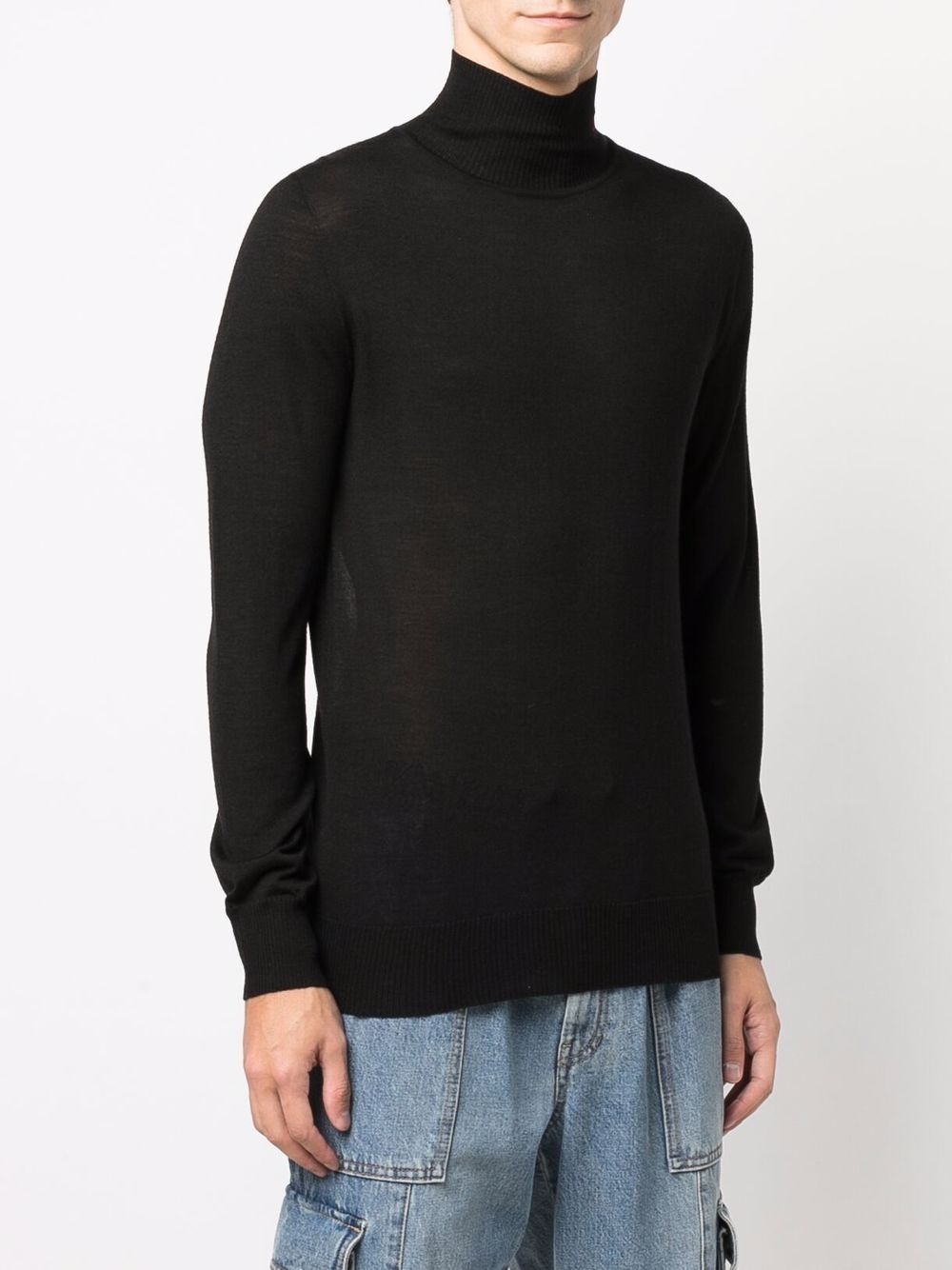 fine-knit roll-neck jumper - 3