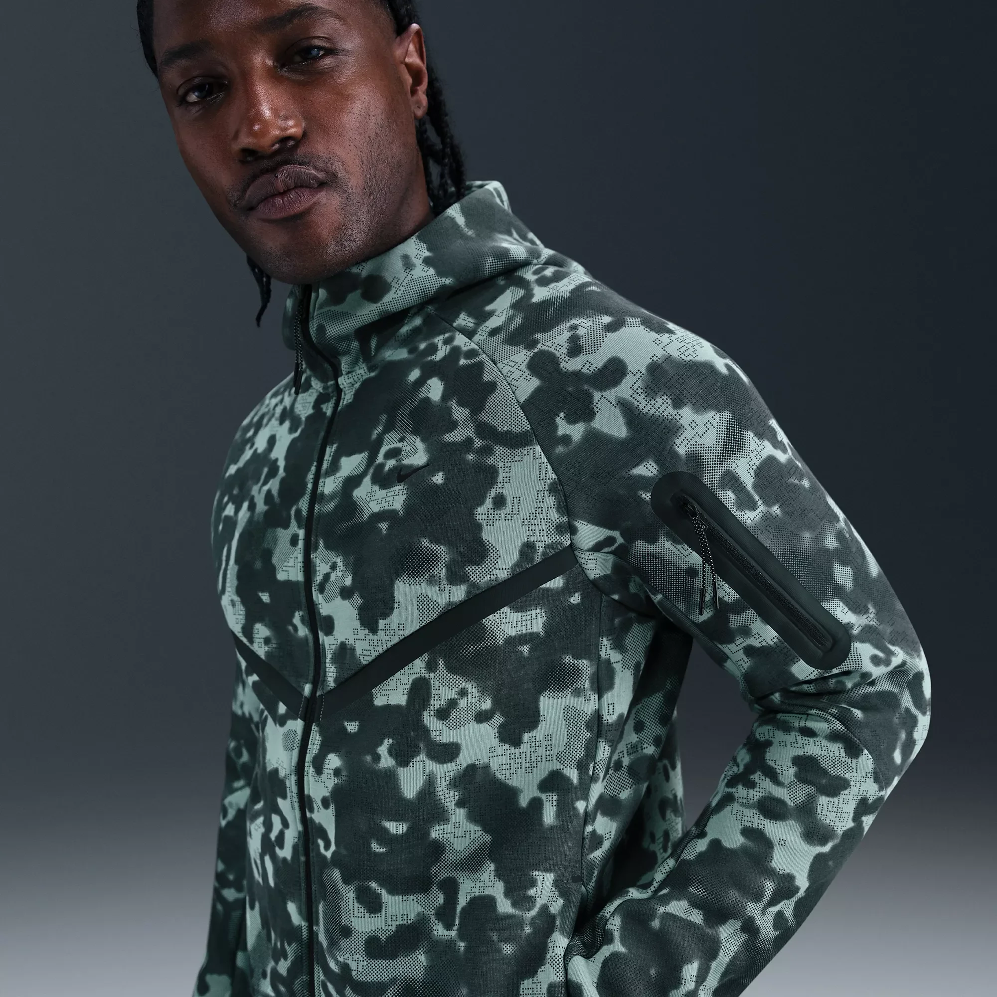 Nike Men's Tech Fleece Full-Zip Camo Windrunner Jacket - 1
