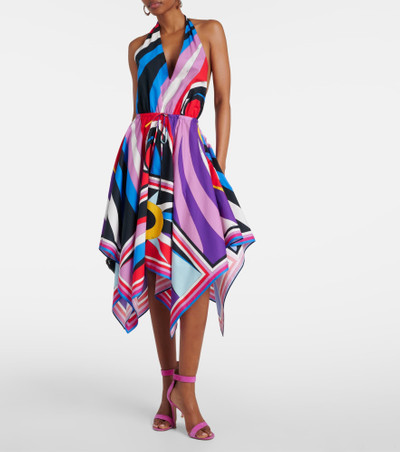 PUCCI Cigni-printed halterneck cotton midi dress outlook