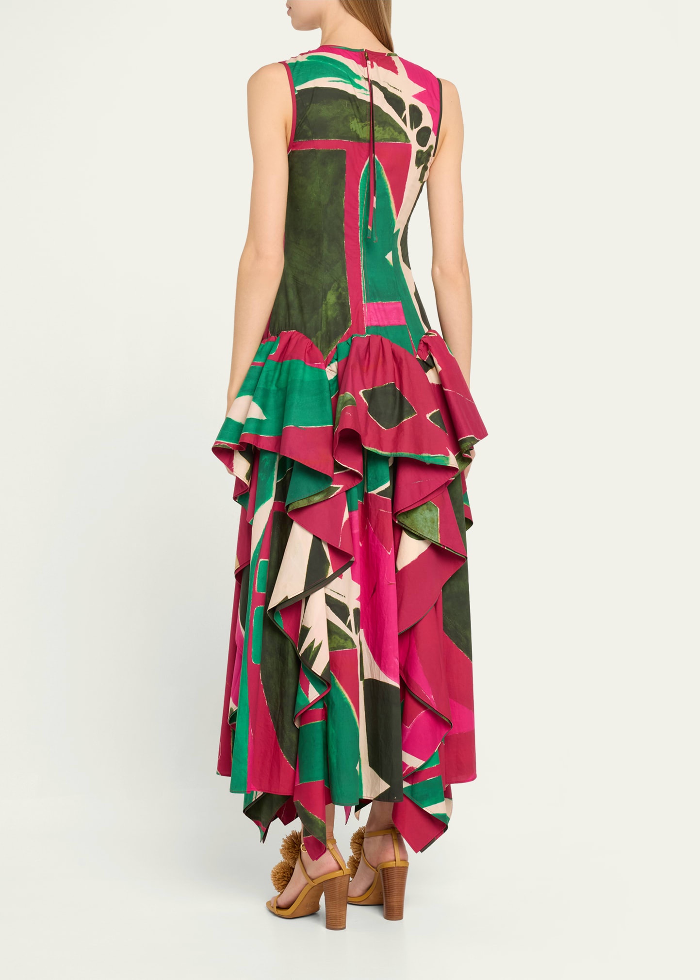 UJ x Lee Krasner Mural Sleeveless Ruffle Dress - 3